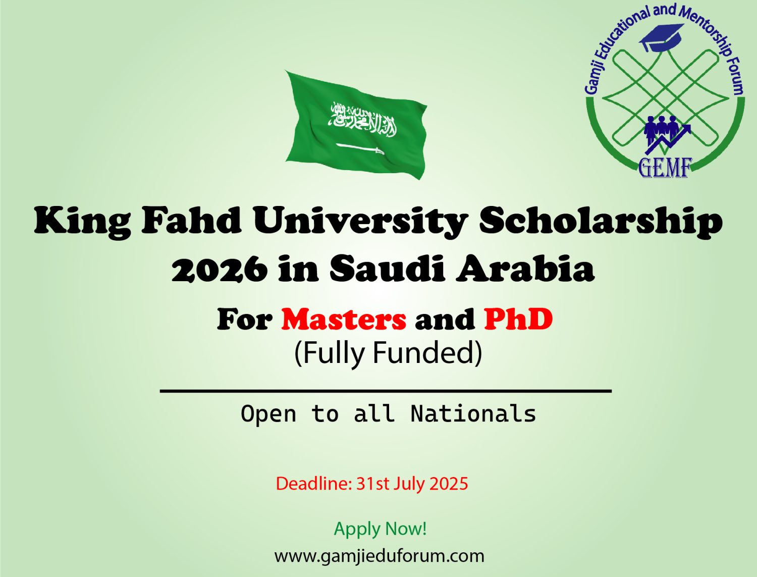 King Fahd University Scholarship 2026 in Saudi Arabia