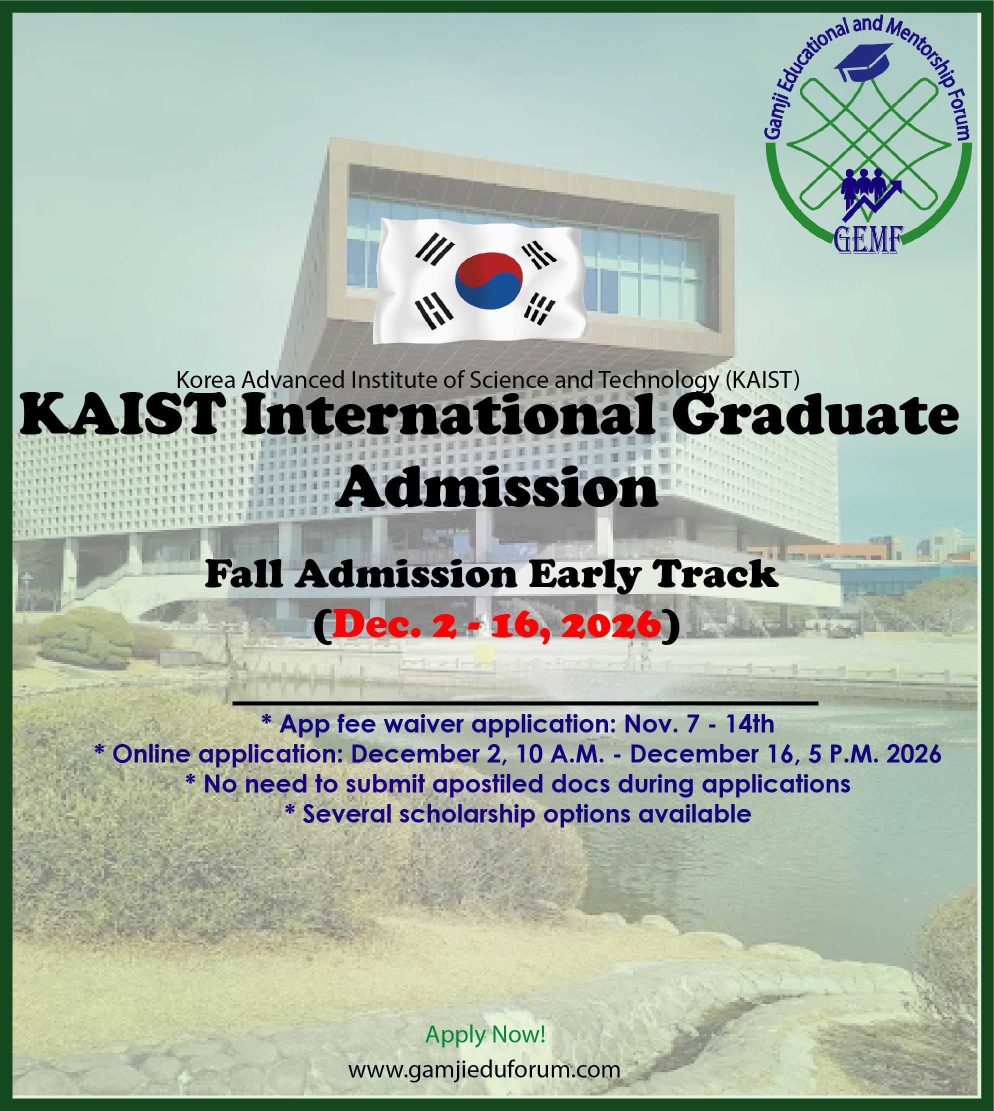 KAIST International Graduate Admission