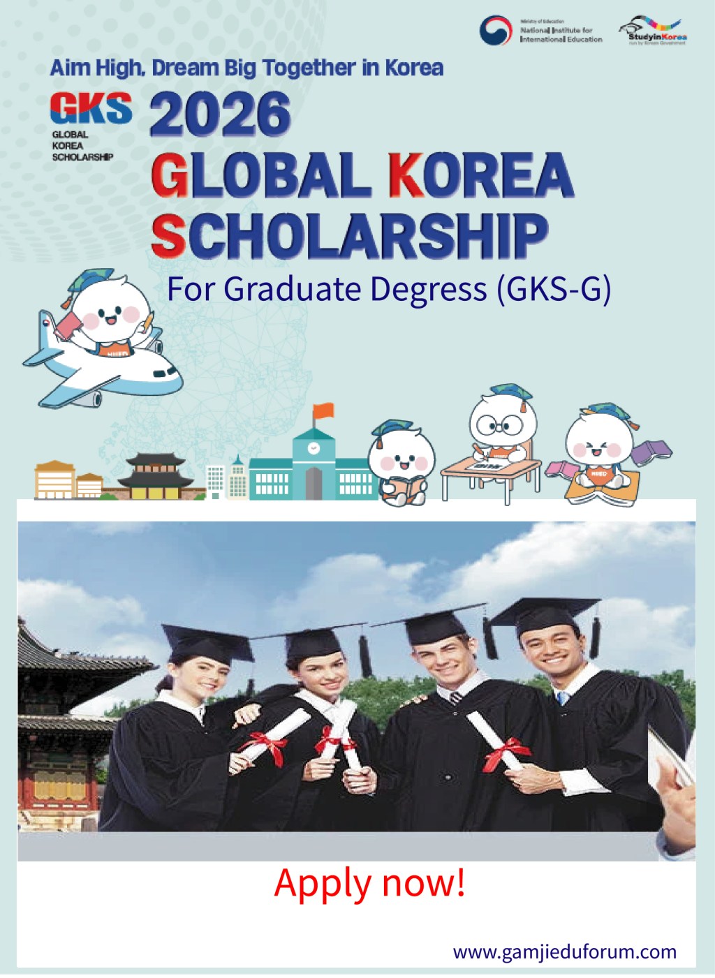 2026 Global Korea Scholarship (GKS) for Graduate Degrees